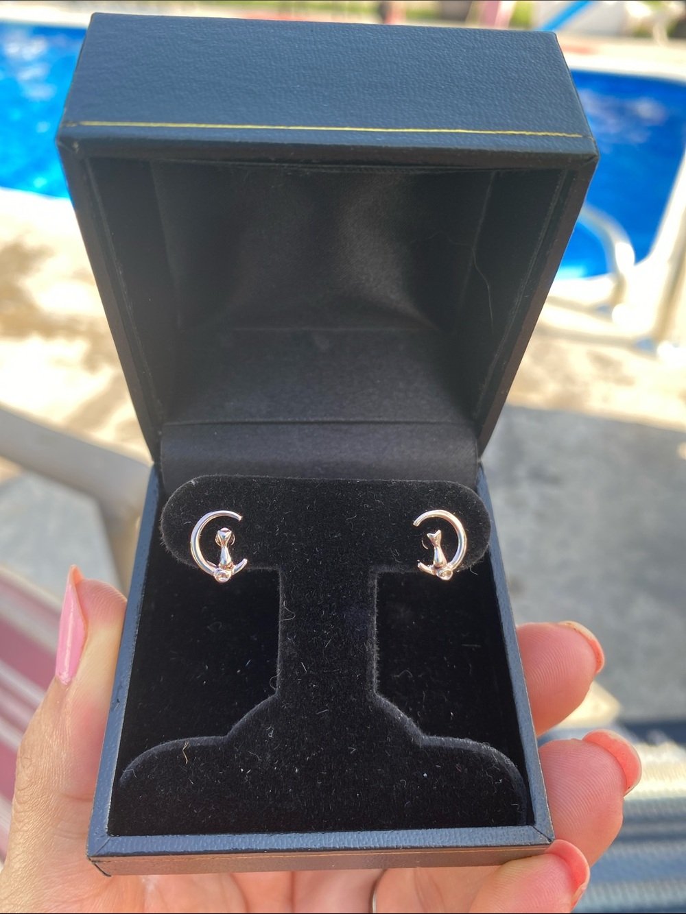 Rose Gold Crescent Knot Stud Earrings - Women Jewelry